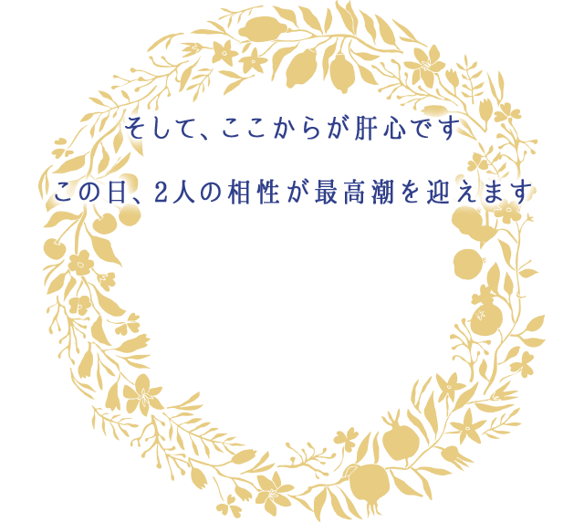 そして、ここからが肝心です
この日、2人の相性が最高潮を迎えます